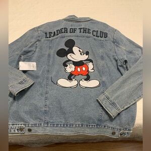 NWT Disney Mickey Mouse Leader Of The Club Denim Jacket Size XL Trendy